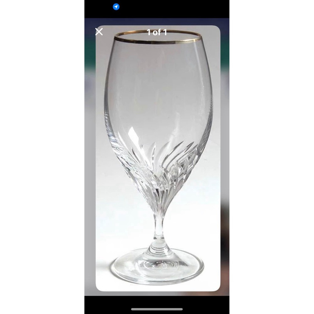 Romantique Gold Fine China Crystal Goblet Goblets Discontinued Water Glass
